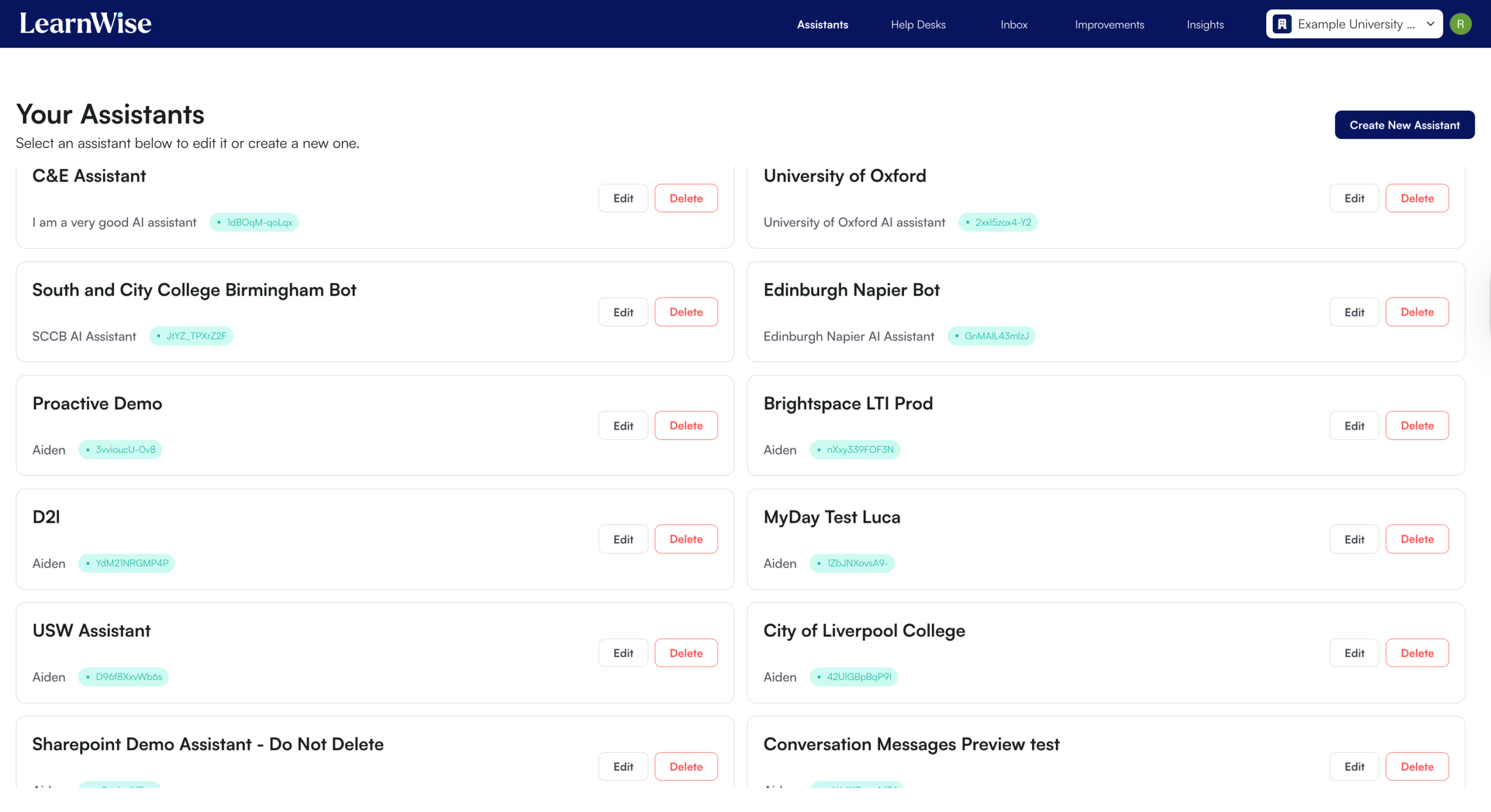 Assistants Management Dashboard