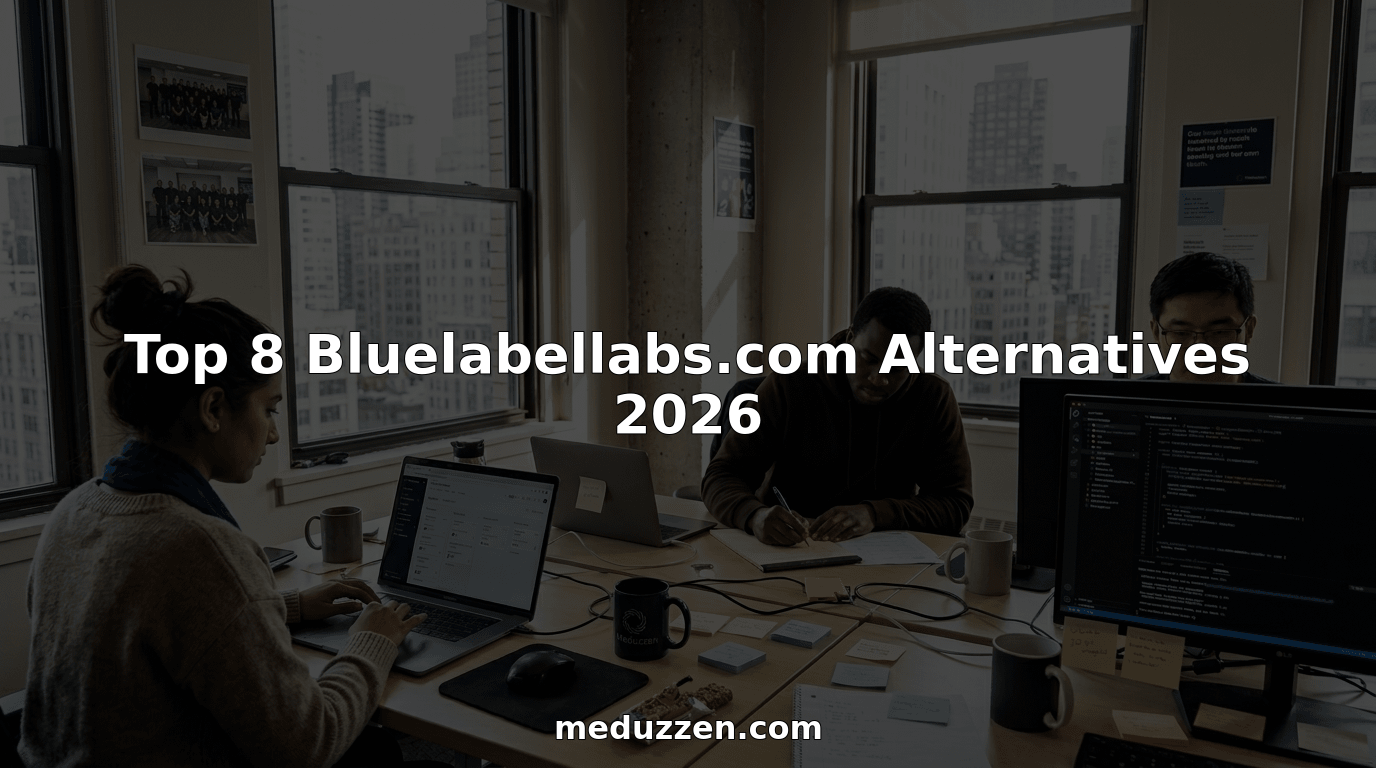 Software team collaborating in bright office workspace