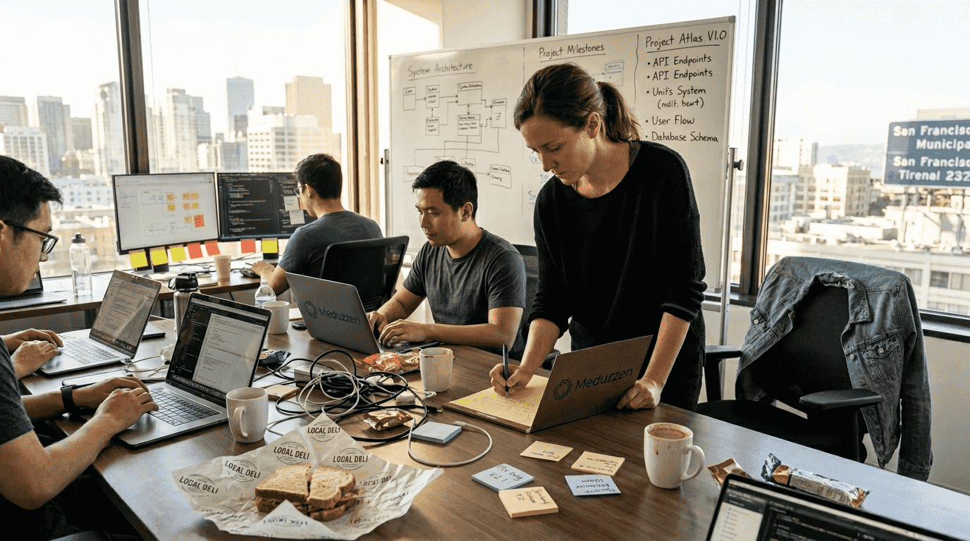 Startup team planning product development